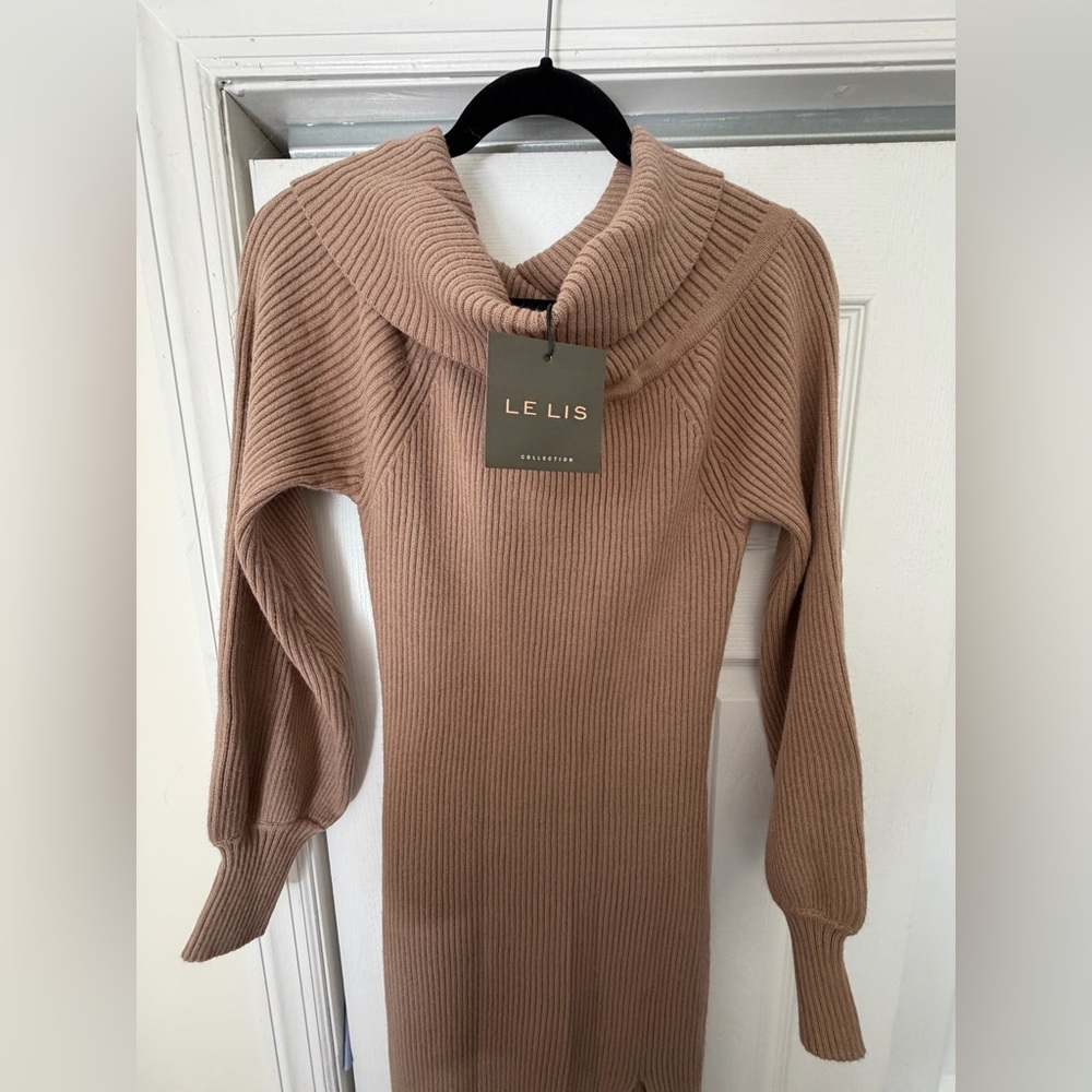 Le Lis Women's Tan Sweater Dress Maternity Bundle